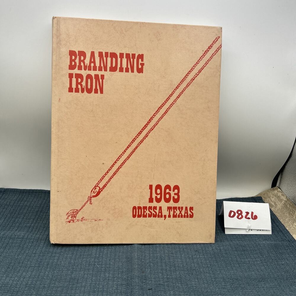 VTG Odessa College Odessa Texas Branding Iron 1963 Annual Hardcover Yearbook